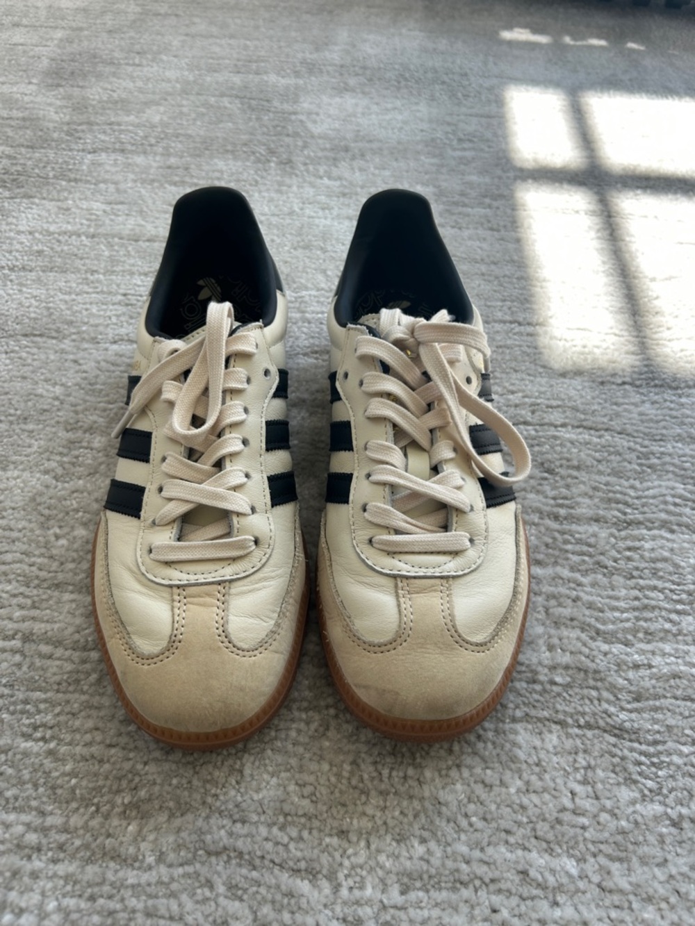 adidas Cream and Black Sambas